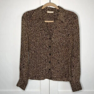 VALENTINO Silk Button Down Blouse